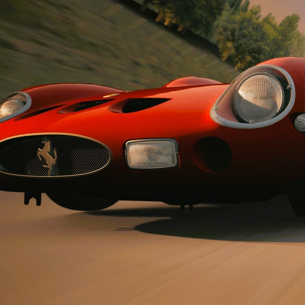 Půjčovna klasických vozů simulátor Ferrari 250 GTO v Praze, Brně, Bratislavě s obsluhou. Pronájem simulátorů historických vozů zážitek Monza pro firemní teambuilding v ČR i SR s brandingem