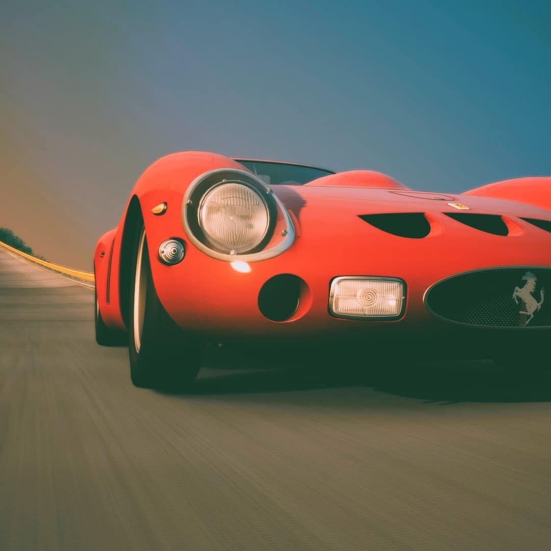 Pronájem simulátoru klasických vozů Ferrari 250 GTO v Česku s dodáním. Pronájem simulátorů historických vozů pro firemní večírek s obsluhou v ČR i EU s brandingem