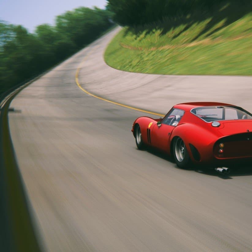 Pronájem simulátoru klasických vozů Ferrari 250 GTO Monza s dodáním. Pronájem simulátorů historických vozů zážitek Brno, Olomouc, Plzeň, Ostrava pro firemní večírek v s brandingem.