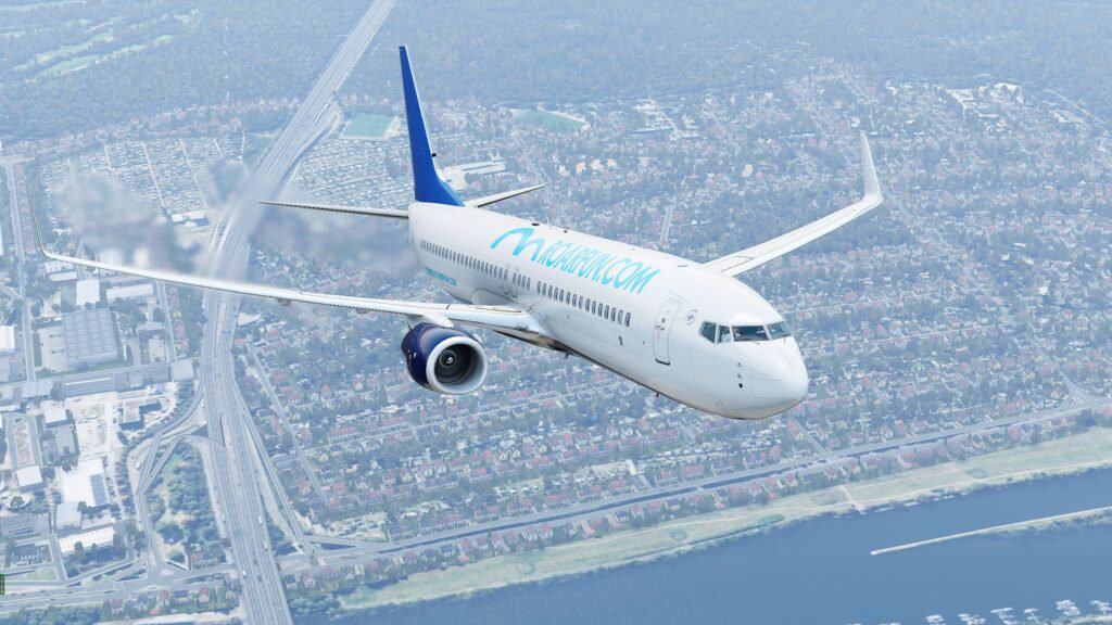 Brandované komerční letadlo, stíhačka nebo vrtulník ve virtuálním světě v jakékoliv zemi na světě s emocionálním brandingem RoarFun včetně Boeingu, Airbusu.