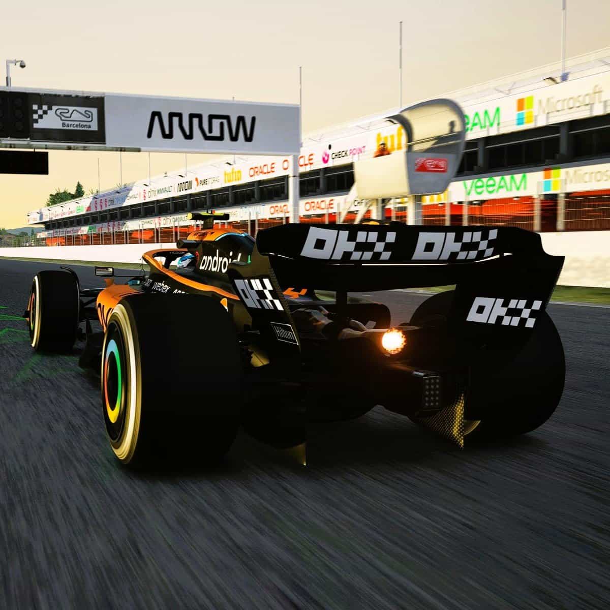 RoarFun Arrow pridani logo a branding na F1 simulator , Microsoft.