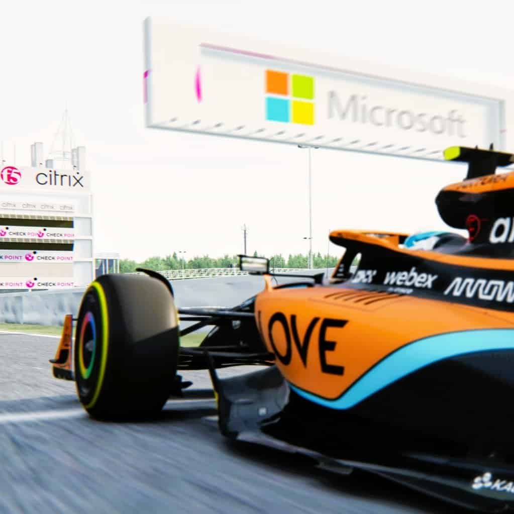 RoarFun Arrow pridani logo a branding na VR F1 trenzer, Microsoft.